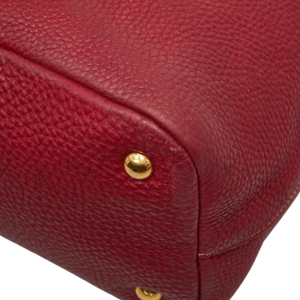 PRADA Red Leather Shoulder Bag - Picture 5 of 15